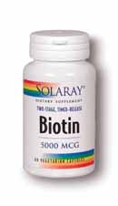 Two Stage Time Release Biotin 5000mcg (60 vcaps) Solaray Vitamins