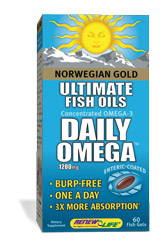 Norwegian Gold Daily Omega (60 fish gels)* Renew Life