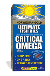 Norwegian Gold Critical Omega (60 fish gels)* Renew Life