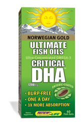 Norwegian Gold Critical DHA (60 fish gels)* Renew Life