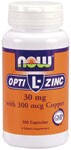 L-Optizinc + Copper (100 Caps 30 mg) NOW Foods