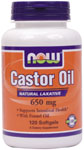 Castor Oil (120 softgels 650 mg) NOW Foods