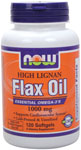 Organic High Lignan Flax Oil (120 softgels 1000 mg) NOW Foods