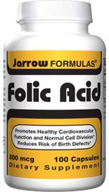 Folic Acid (800 mcg 100 capsules) Jarrow Formulas