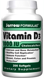 Vitamin D3  (1000 IU 200 softgels) Jarrow Formulas