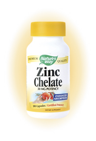 Zinc Chelate 30mg (100 caps) Nature's Way