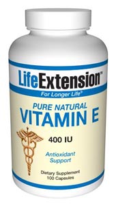Pure Natural Vitamin E (400 IU 100 capsules)* Life Extension