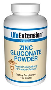 Zinc Gluconate (100 grams powder)* Life Extension