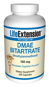 DMAE Bitartrate (dimethylaminoethanol) (150 mg 200 capsules)* Life Extension