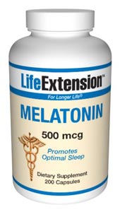Melatonin (500 mcg 200 capsules)* Life Extension