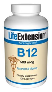 Vitamin B12 (500 mcg 100 tablets (to be dissolved in the mouth))* Life Extension