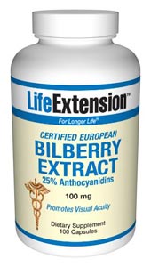 Bilberry Extract (100 mg 100 capsules)* Life Extension