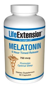 Melatonin (6 Hour Timed Release) (750 mcg 60 capsules)* Life Extension