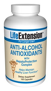 Anti-Alcohol Antioxidants with HepatoProtection Complex (100 capsules)* Life Extension