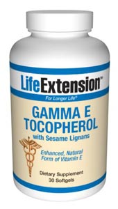 Gamma E Tocopherol with Sesame Lignans (30 softgels)* Life Extension