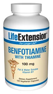 Benfotiamine with Thiamine (100 mg 120 vegetarian capsules)* Life Extension
