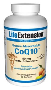 Super-Absorbable CoQ10™ with d-Limonene (50 mg 60 softgels)* Life Extension