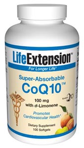 Super-Absorbable CoQ10 with d-Limonene (100 mg 100 softgels)* Life Extension