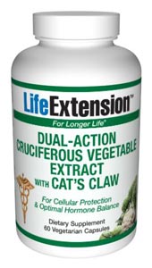 Dual-Action Cruciferous Vegetable Extract with Cat's Claw (60 vegetarian capsules)* Life Extension