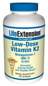 Low-Dose Vitamin K2 Menaquinone-7 (MK-7) (90 softgels)* Life Extension