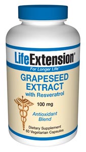 Grapeseed Extract with Resveratrol (100 mg 60 vegetarian capsules)* Life Extension