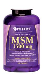 High Potency MSM Methyl Sulfonyl Methane (1500mg 160 caps) Metabolic Response Modifiers