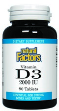 Vitamin D3 (2000 IU 90 tablets) Natural Factors