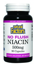 No-Flush Niacin (500 mg 90 capsules) Natural Factors