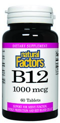Vitamin B-12 Time Release (1000 mcg 60 tablets) Natural Factors