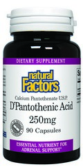 D'Pantothenic Acid - Vitamin B-5 (250 mg 90 capsules) Natural Factors