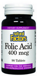 Folic Acid (400 mcg 90 tablets) Natural Factors