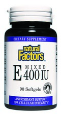 Vitamin E Mixed d-Alpha Tocopherol (400 IU(90 softgels) Natural Factors