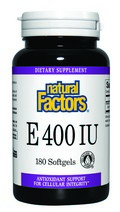 Vitamin E Mixed d-Alpha Tocopherol (400 IU 180 softgels) Natural Factors