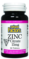 Zinc Citrate (15mg 90 tablets) Natural Factors