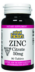 Zinc Citrate (50mg 90 tablets) Natural Factors