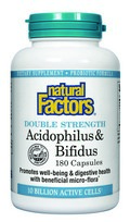 Acidophilus & Bifidus with Goat Milk- Double Strength -10 billion active cells (180 capsules) Natural Factors