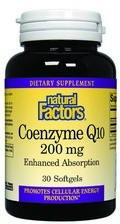 Coenzyme Q10 (200mg 30 softgels) Natural Factors