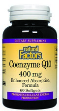 Coenzyme Q10 (400mg  60 softgels) Natural Factors