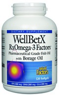 WellBetX RxOmega-3 Factors with Borage Oil (120 softgels) Natural Factors