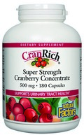 CranRich Super Strength Cranberry Concentrate (500 mg 180 capsules) Natural Factors