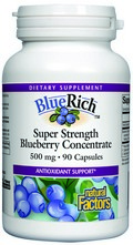 BlueRich Super Strength Blueberry Concentrate (500 mg 90 capsules) Natural Factors
