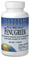 Full Spectrum Fenugreek (600mg 60 tablets) Planetary Herbals