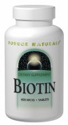 Biotin (600 mcg 100 tabs) Source Naturals