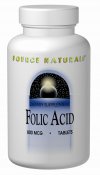 Folic Acid (800 mcg 200 tabs) Source Naturals