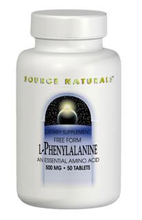 L-Phenylalanine (500 mg-100 tabs) Source Naturals