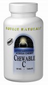 Acerola Cherry Chewable C (500 mg 250 tabs) Source Naturals