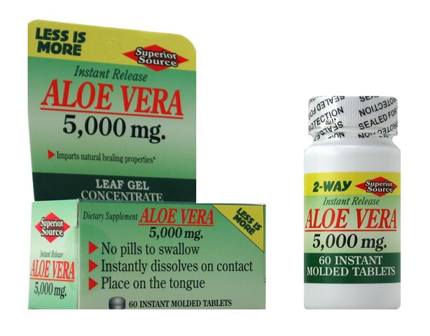 Aloe Vera 25mg. (from Leaf gel 200 to 1 concentrate)60 Superior Source