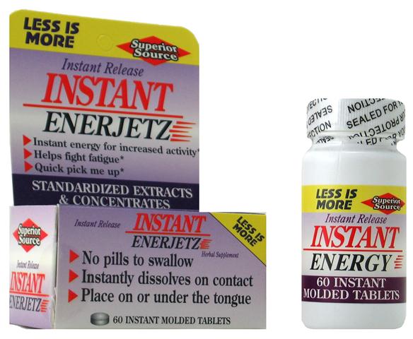 Instant Enerjetz (No Shot, Quick Release, 60 Instant Dissolve Mini Tabs) | Enerjets Superior Source
