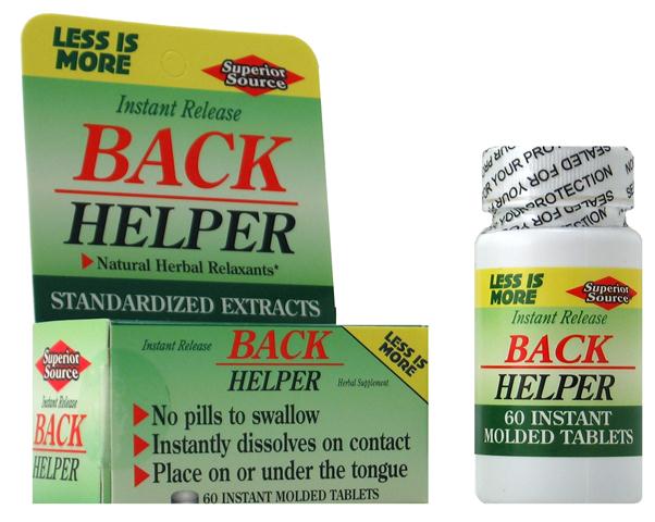 Back Helper (No Shot, Quick Release, 60 Instant Dissolve Mini Tabs) | Standardized Extracts Superior Source