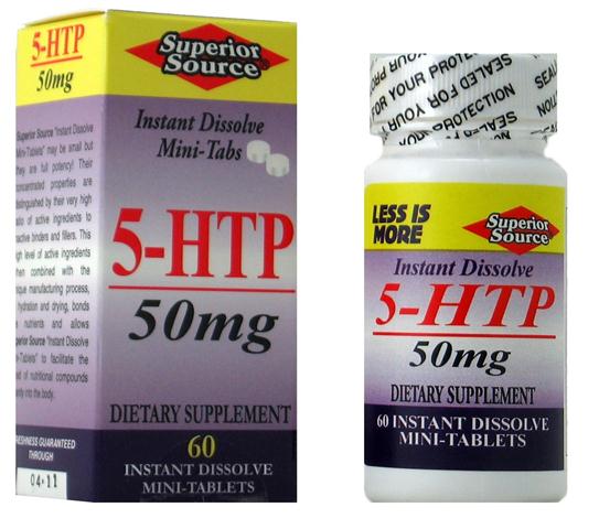 5-HTP 50 mg (No Shot, Quick Release, 60 Instant Dissolve Mini Tabs) Superior Source